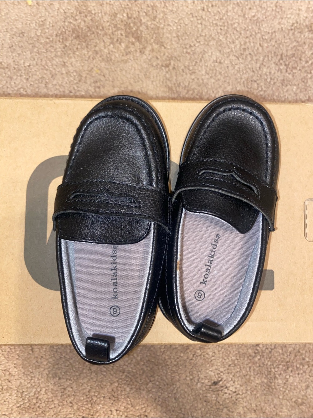 Koala Kids Black Toddler Slip-On Loafers